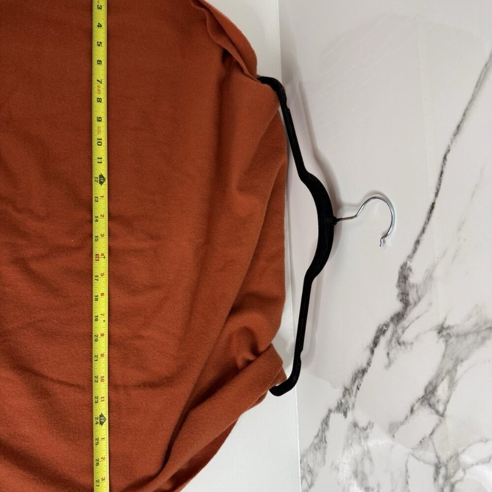 Aritzia Wilfred Tessuto 100% Wool Orange Oversized Blanket Scarf EUC Warm Cozy - Picture 8 of 8